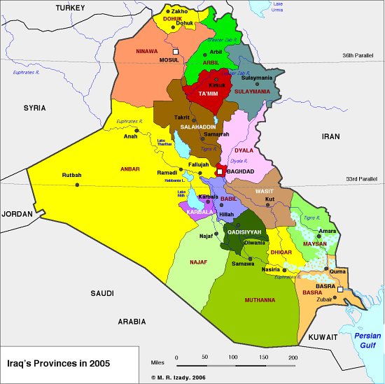 Iraq Provinces Map Us Iraq War Procon Org