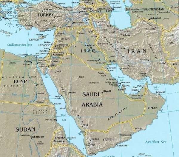 Middle east map iraq