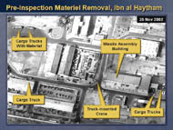 slide 16 aerial photo of pre-inspection materiel removal, ibn al haytham