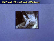 slide 29 UN-found 122 mm chemical warhead